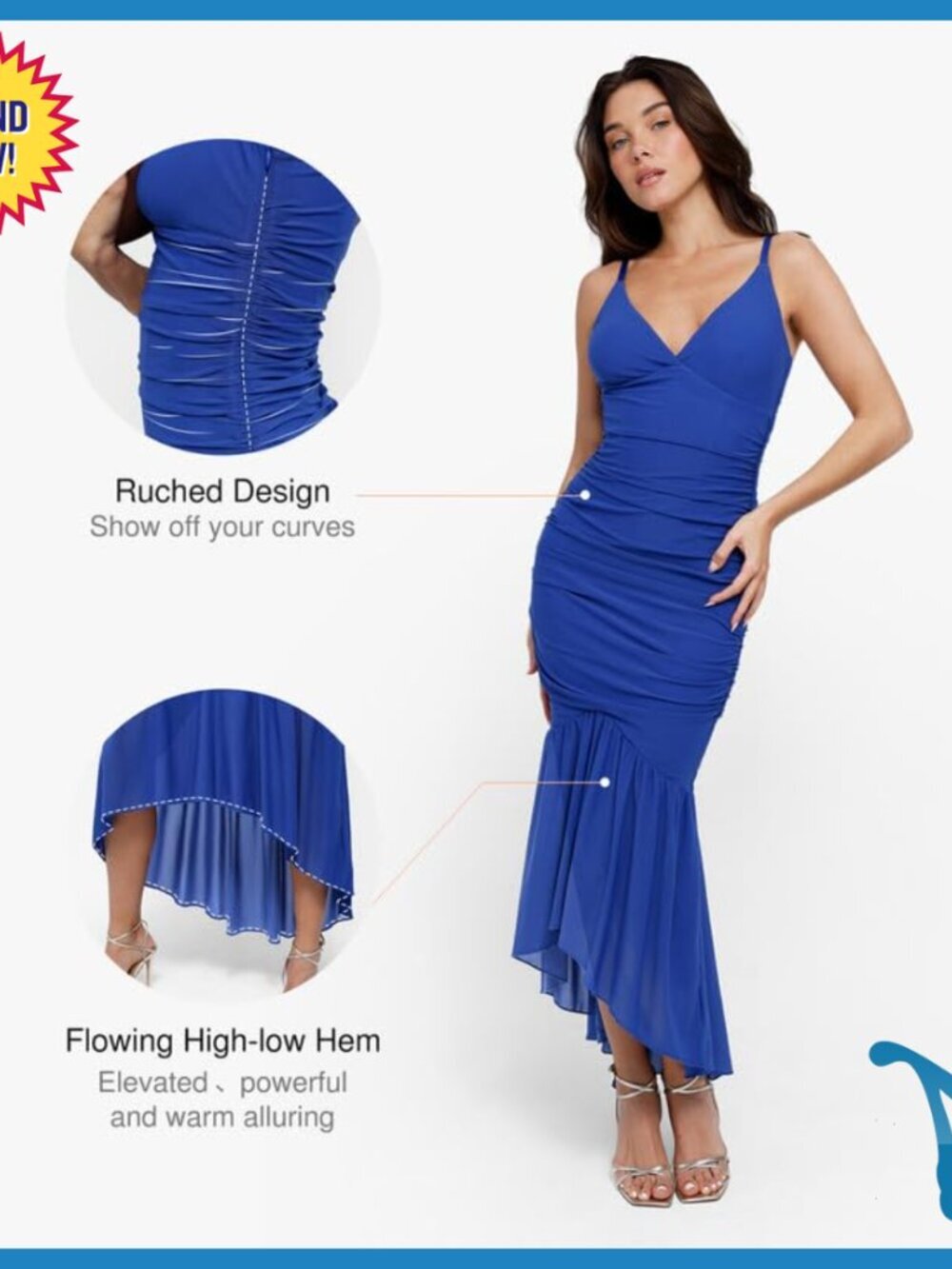 Built-in Shapewear Maxi Dress with Cooling Fabric for Wedding Guest - Picture 6 of 7